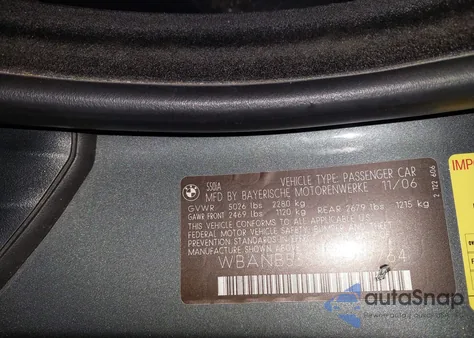 2007 BMW 550I from USA, damaged, VIN WBANB53517CP07764